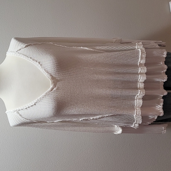 We The Free Free People Womens Extra Small Bohemian Casual V-Neck Waffle Top - Picture 12 of 12